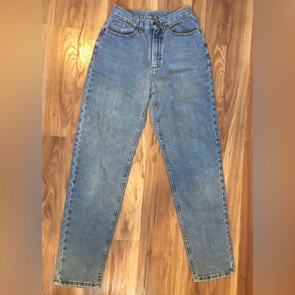 Vintage LL Bean High Rise Tapered Leg Mom Jeans Size 6 Tall Womens Denim Y2K
